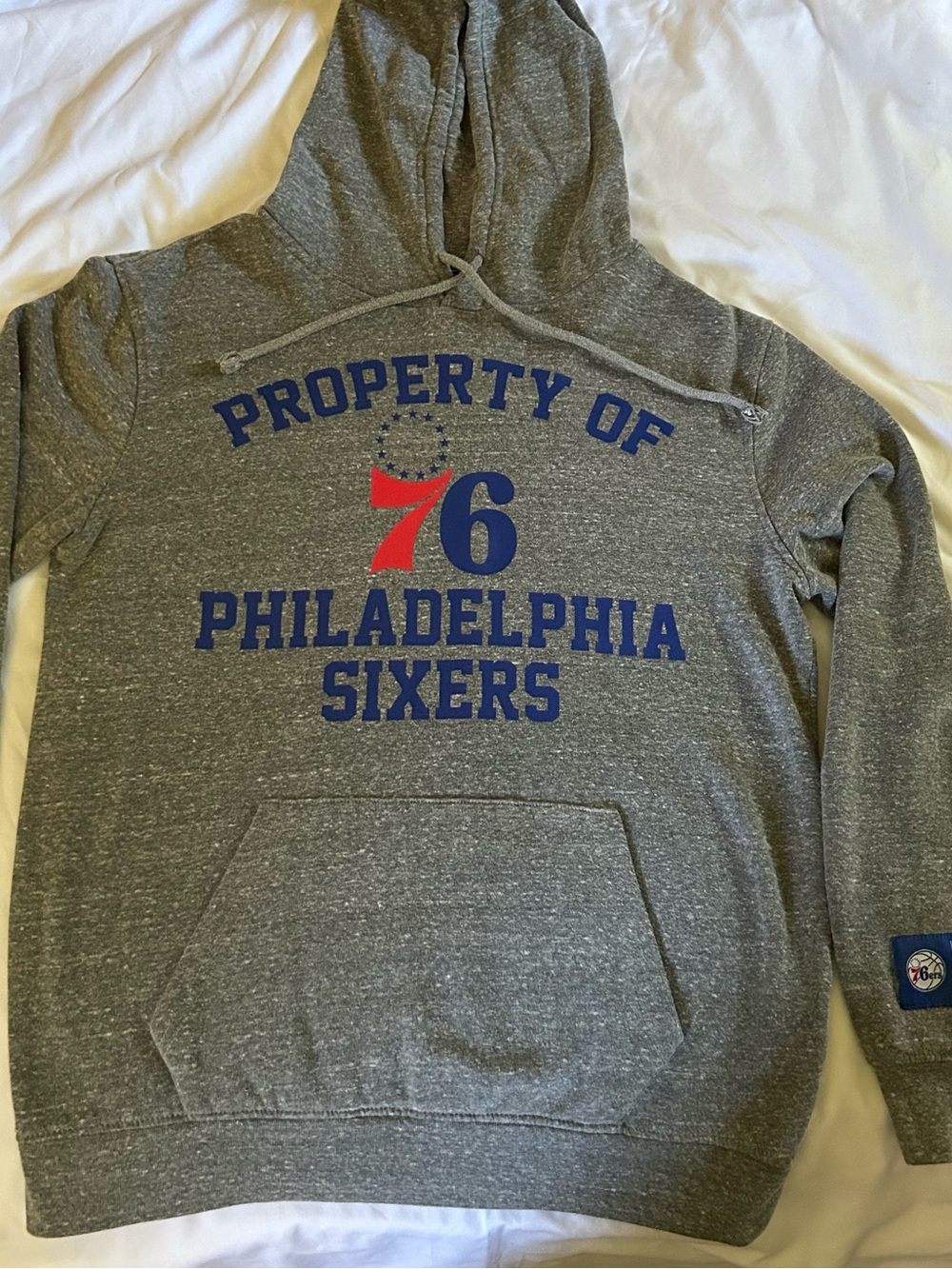 Philadelphia 76ers Gray Crewneck Pullover Hoodie